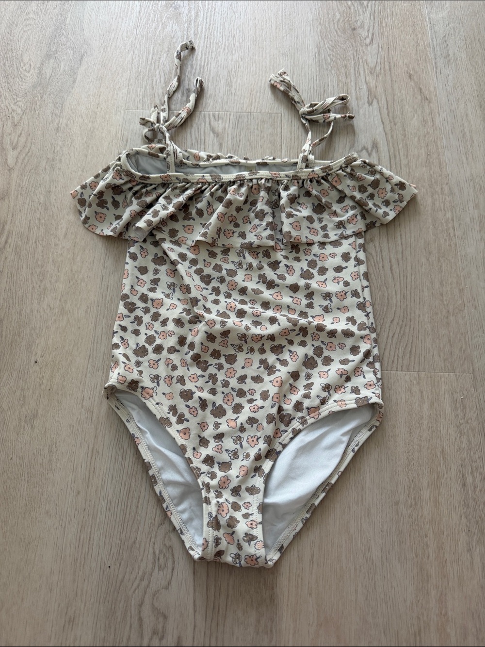 Rylee + Cru Girls Floral Ruffle One-Piece Swimsuit size 6-7
